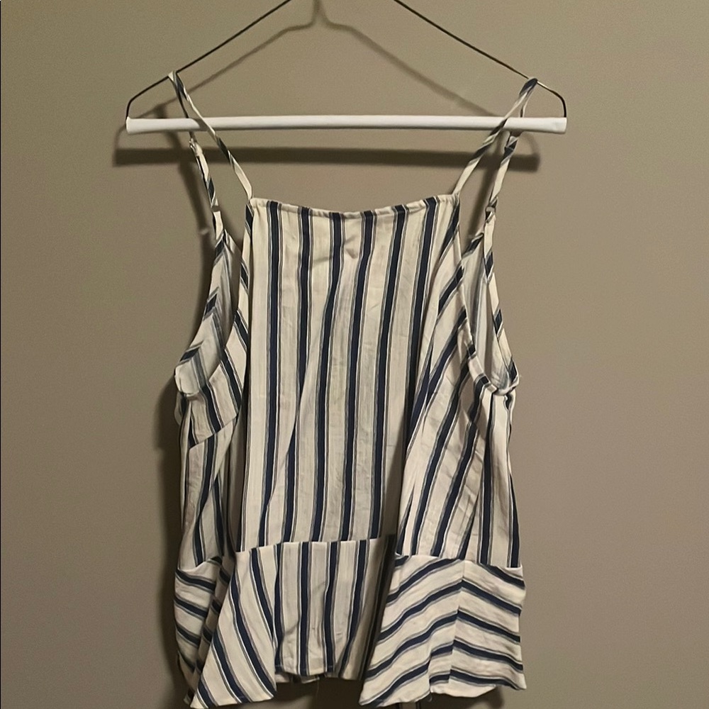 Striped Blue and White Women's Top
